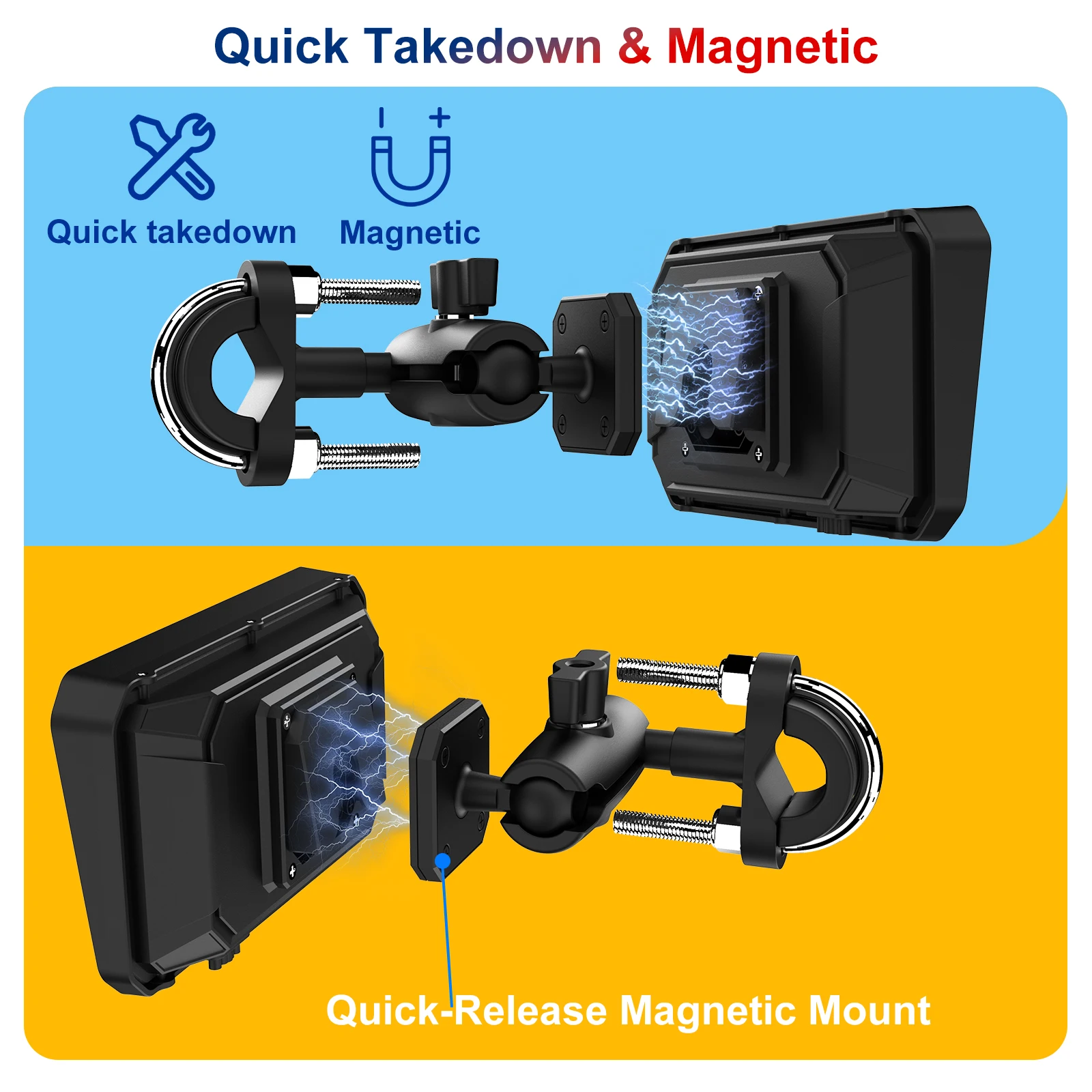 6 بوصة دراجة نارية لاسلكية CarPlay الملاحة مسجل عرض ضغط الإطارات لتحديد المواقع الفقرة موتو أندرويد السيارات IPX7 اكسسوارات موتو