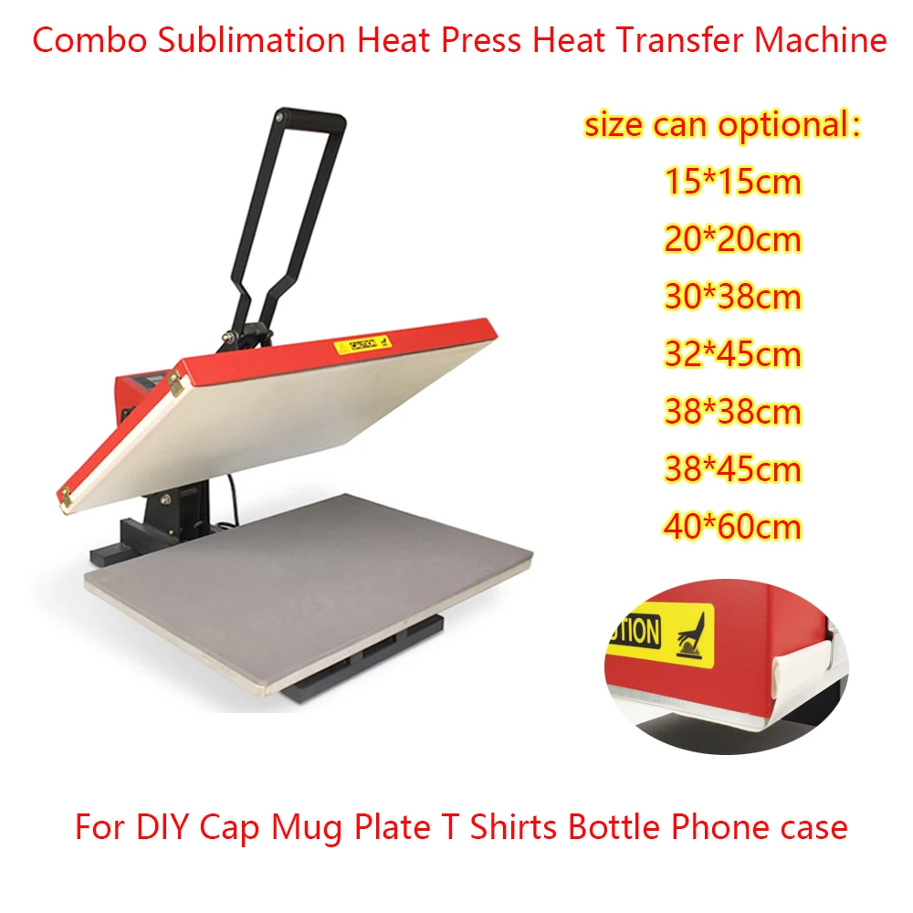 

Heat Press Machine Combo Sublimation Printer Heat Transfer Equipment 150 200 380 400mm for T Shirt Mug Plate Bottle Printing