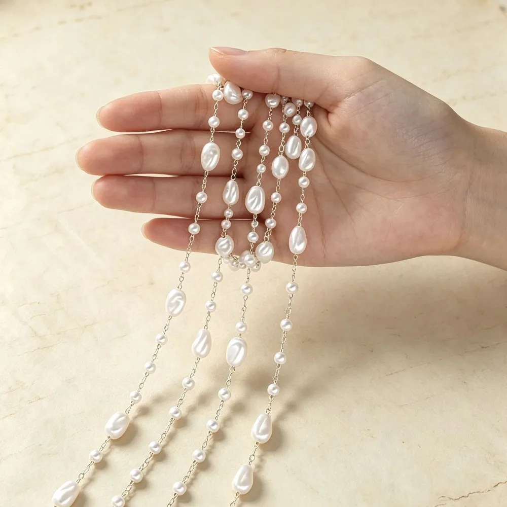 Stainless Steel Baroque Pearl Steel Wire Chain Anti-rust Stainless Steel Chain Irregular Pearl DIY Craft Material Bracelet DIY