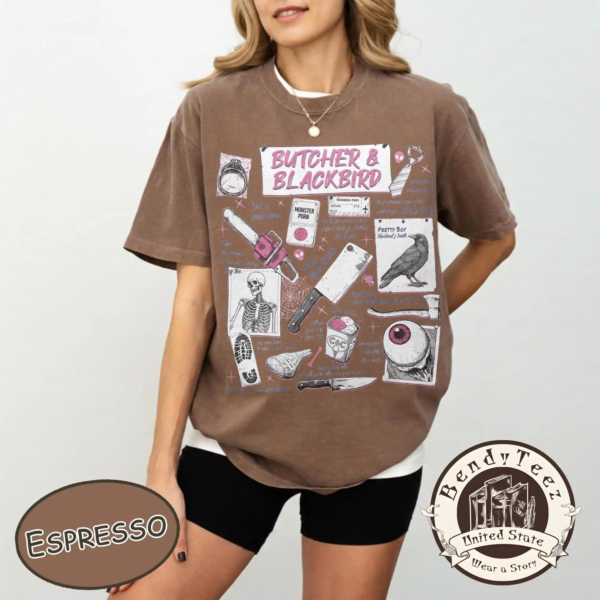 Butcher and Blackbird T-Shirt, Brynne Weaver, Rowan and Sloane Tee, Dark Romance Bookish, Leather and Lark, Scythe and Sparrow