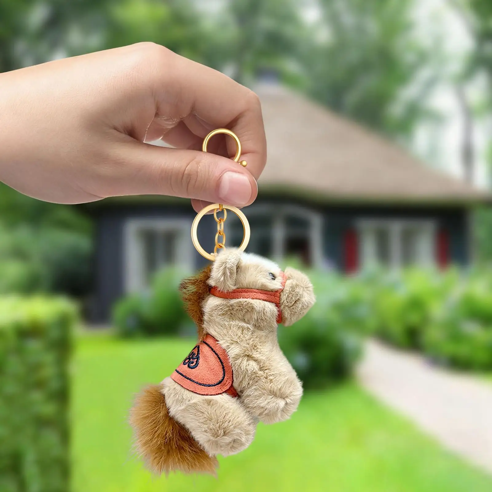 Horse Keychain 2026 New Year Cute Doll 3.93in High Horse Purse Charm For Men Family Girlfriend Girl Boy Kids Birthday Tote