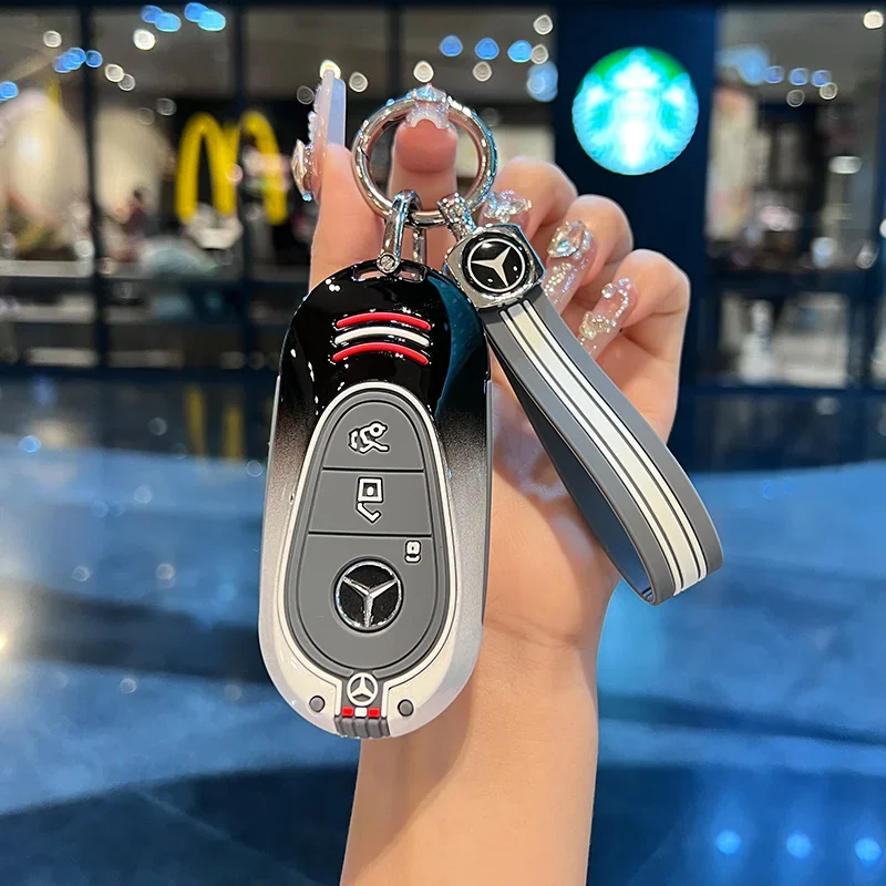 Car Zinc Alloy Key Case Bag For Maybach W222 W223 S400L S450L S500L S480 S580 S680 2021-2025 Car Key Chain Metal Key Shell