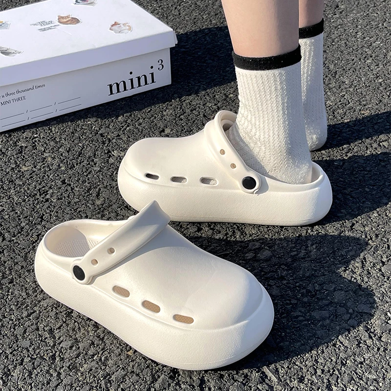 ZUOFU Damen Sommer Clogs mit geschlossener Zehenpartie, rutschfeste dicke Plateau-Freizeitschuhe für drinnen, draußen, Zuhause, Strand und den täglichen Gebrauch. – Detail 8