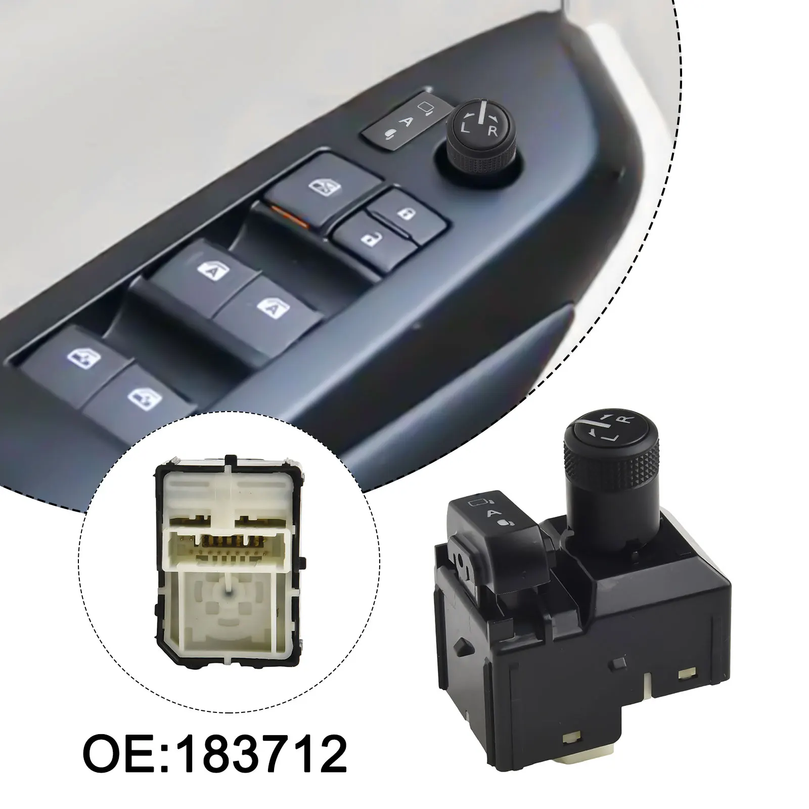 Rearview Mirror for Control Replacement Black Driver Master View Switch OEM 183712 Switch Easy Installation Process