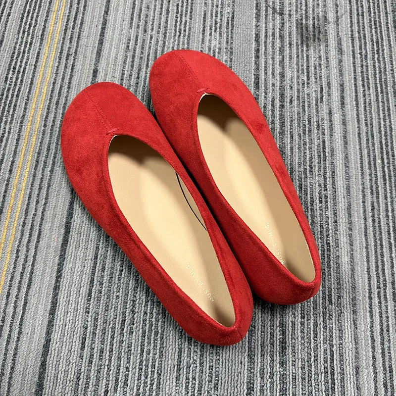 Modische Damen-Ballerinas, flache Schuhe, lässige, flache Damenschuhe, runde Zehen, weiche Damenschuhe. – Detail 11