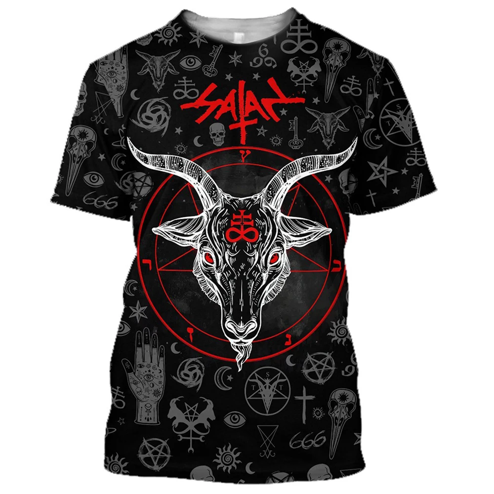 YUHA,Reaper Skull Angel And Demon 3D Printed All Over Men\'s T-shirts Summer Fashion Harajuku Short Sleeve Shirts Unisex Tops Tee