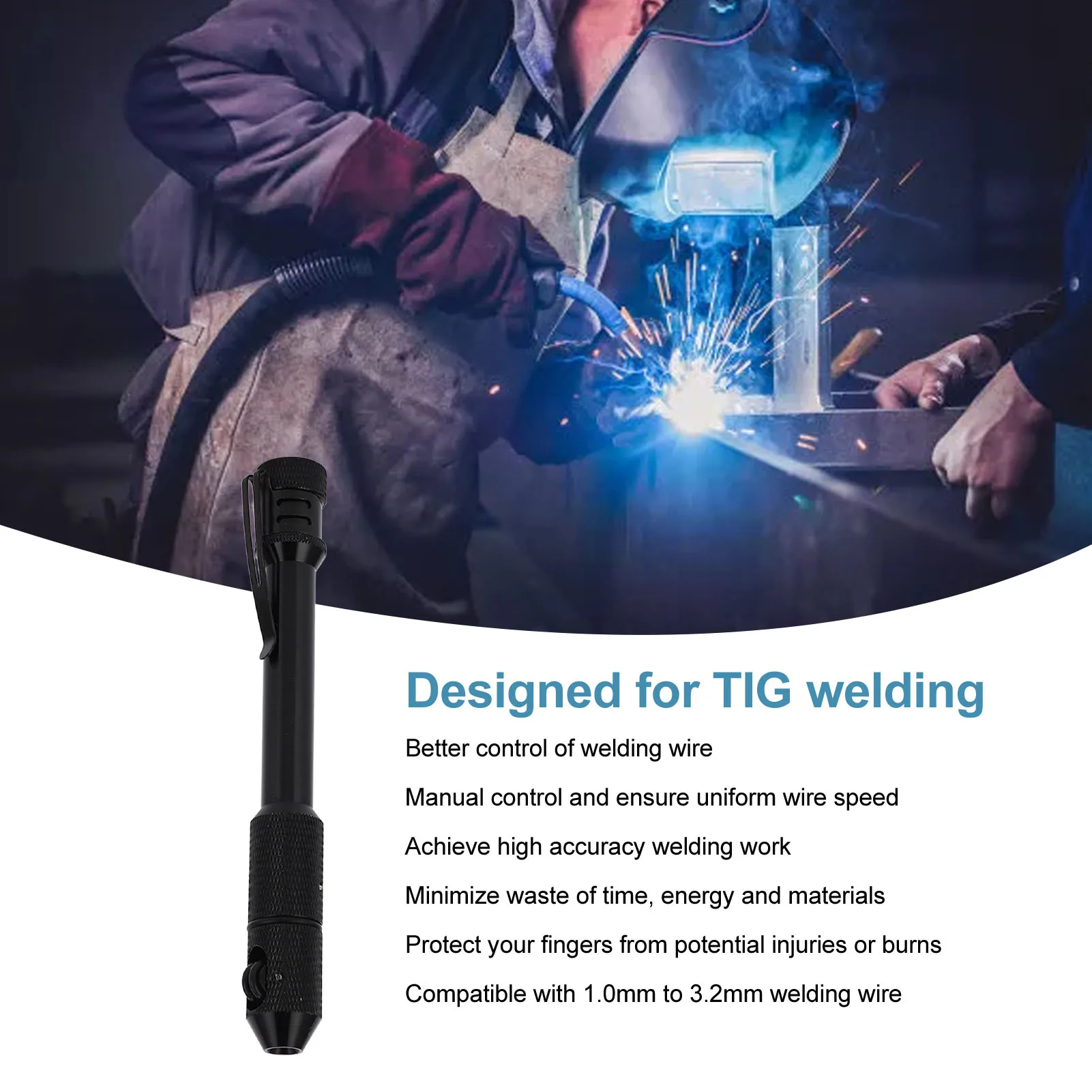 Welding Feeder Comfortable Anti Skid Handle Uniform Feeding 1.0mm To 3.2mm TIG Welding Wire Feed Pen