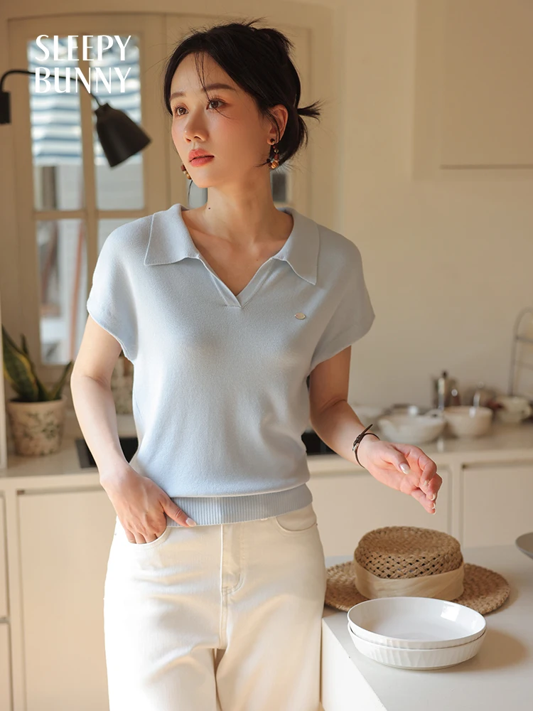 Вязаная рубашка поло из ледяного