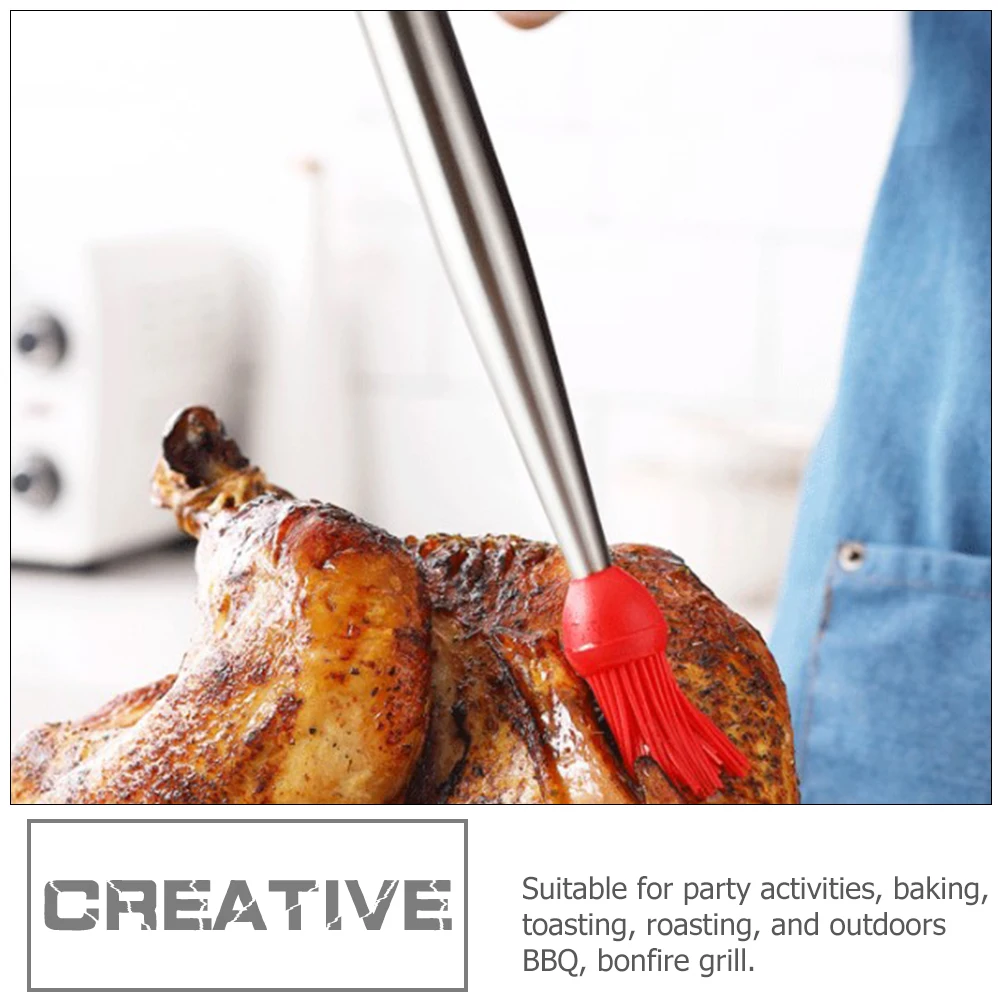 

BBQ Seasoning Brush Turkey Pump Cooking Accessories Silicone Baster Stainless Steel