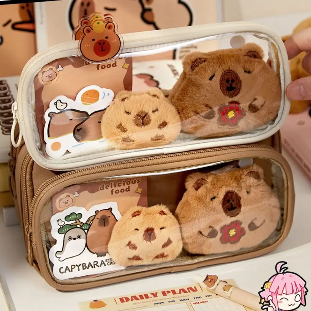 Capybara Pencil Case Detachable Multi-functional Pen Bag 10 Layers Large Capacity Stationery Storage Pouch for Student Gift