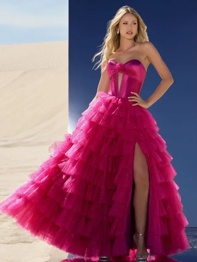 Abito rosa personalizzato Pour Mariage Invité Robes De Soirée Abiti da festa Abiti da sera Abito da ballo Ballkleider فسات przadusات naga