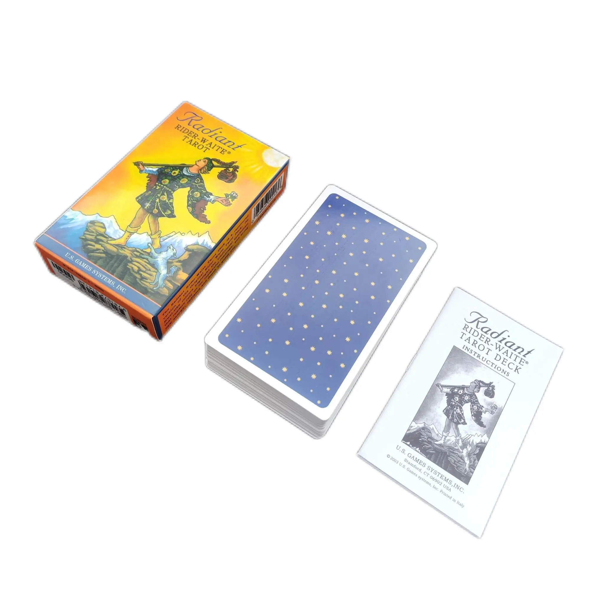 Vente chaude : Jeu de cartes de tarot Radian Rider Waite 12x7cm, version anglaise, pour divination et usage personnel, jeu d'oracles pour jeux de société