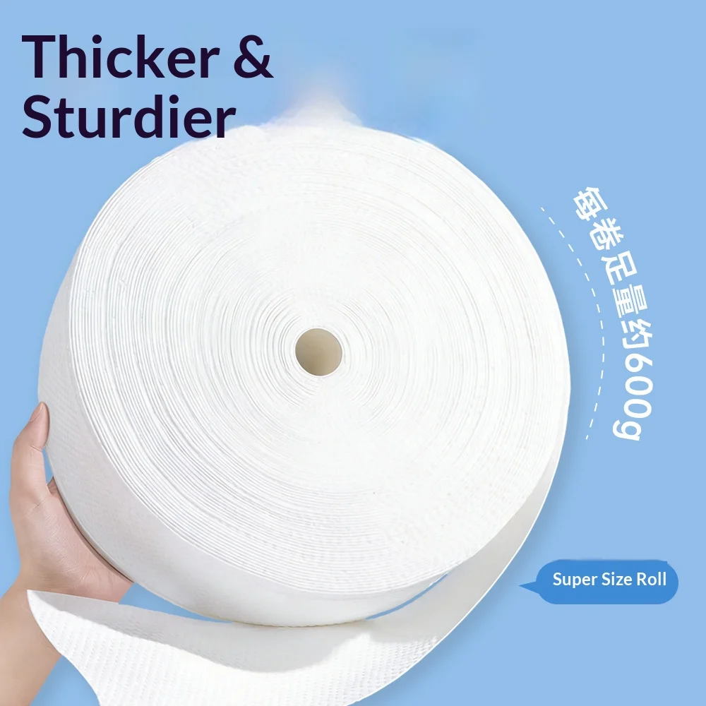Disposable Face Wash Towel Large Roll, Salon Special, Extra Large and Thick, Soft Pearl Pattern Cotton Soft Towel 600g