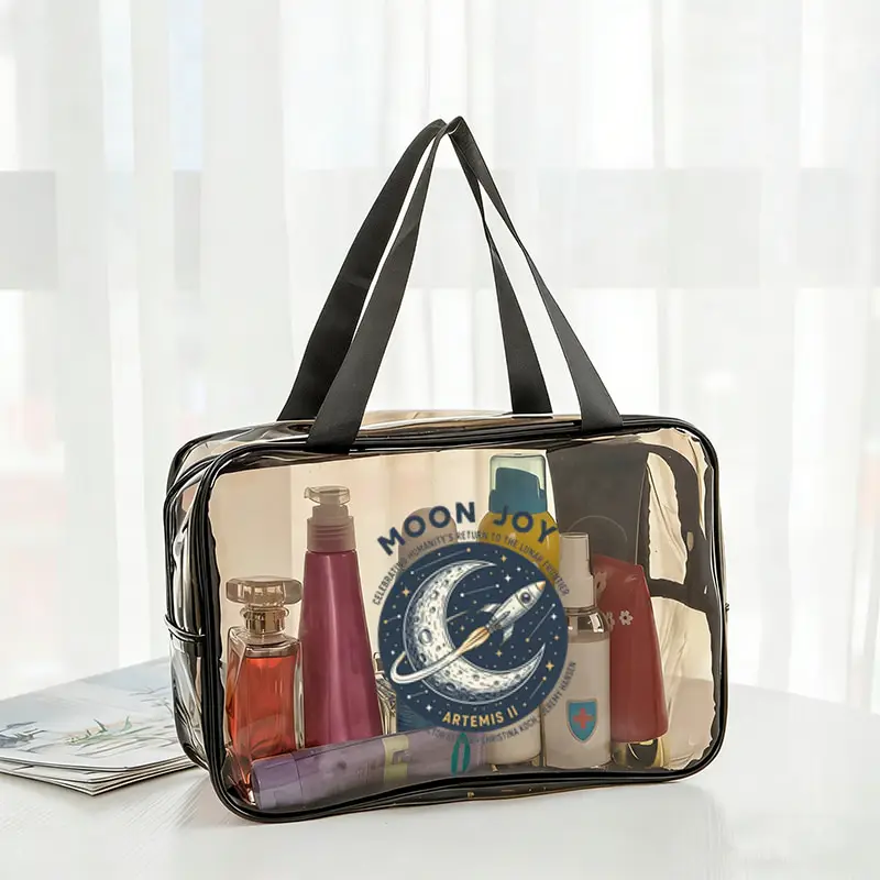 

Moon Joy Artemis Ii Durable Fashionable Zipper Pvc Waterproof Handheld Makeup Bag Humanity Returns To The Moon Gift Cosmetics