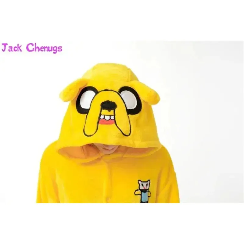 Kigurumi Adult Finn And Jake Onesies Adventure Costume Yellow Dog Pajamas Animal Halloween Party Jumpsuits Kigurumi Pyjamas