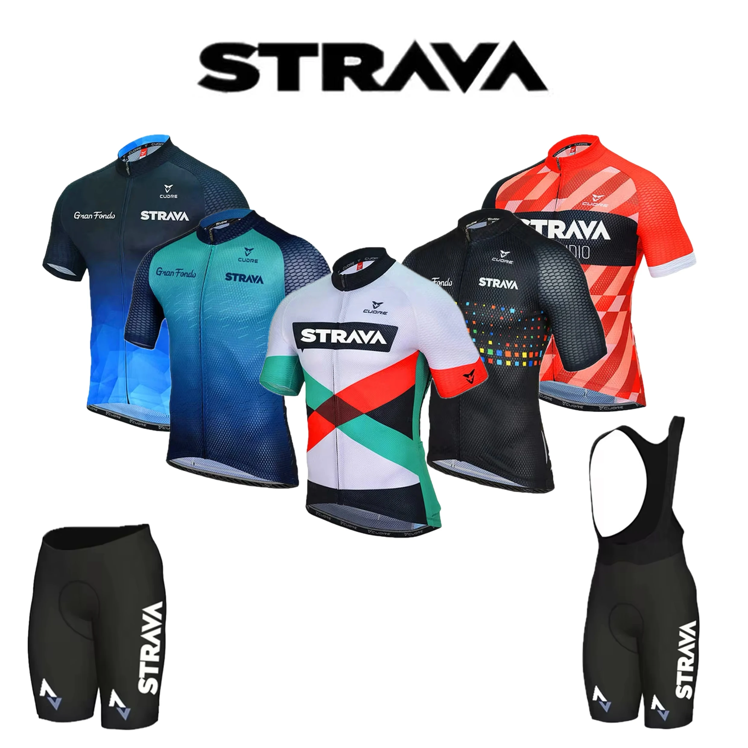 Strava Summer 2024 Cycling Clothing Set Lightweight and Breathable Mountain Bike Riding Wear Mountain Bike Apparel