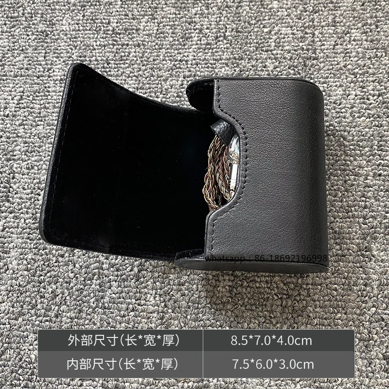 Leather storage bag Wired earphone storage box In-ear earplugs Compression-resistant cowhide small box