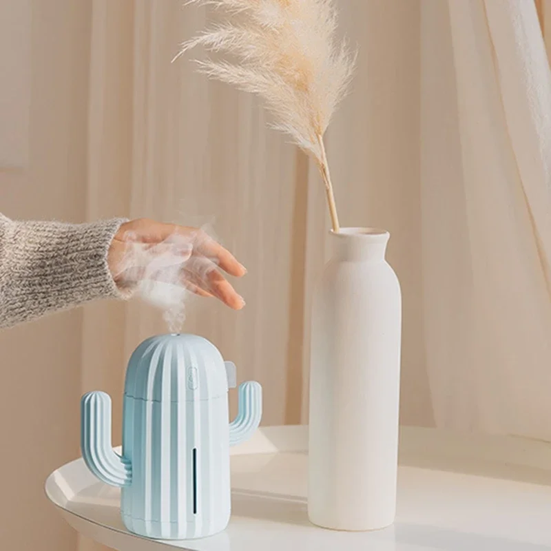 Wireless Air Humidifier 1200mAh Cactus Rechargeable Portable Aromatherapy Essential Oil Diffuser Battery Humidificador