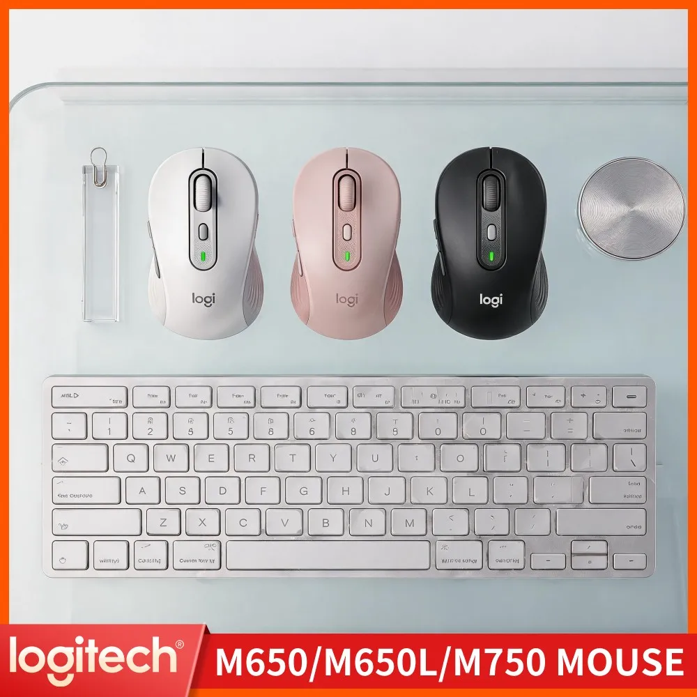 Logitech M650/M650L Wireless Mouse Comfort Ergonomic Shape Quiet Click Multi Device Pairing For Office Scenarios