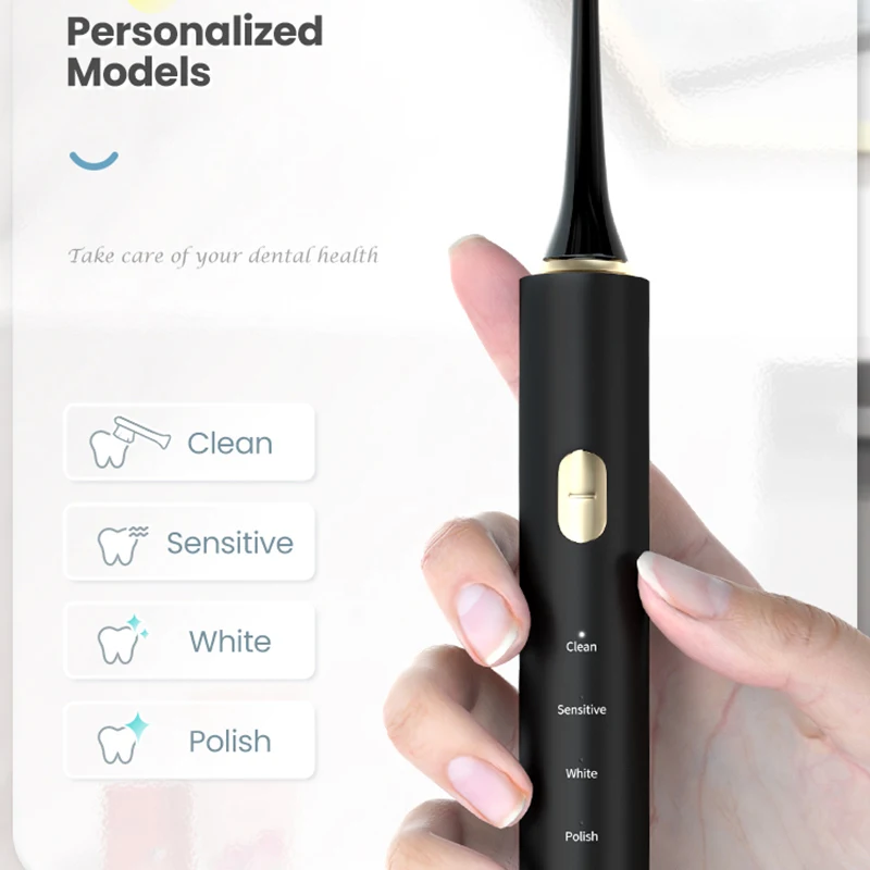 New Soft Bristles  Home Electric Toothbrush Adult USB Charging Intelligent Sound Wave Waterproof Noise Reduction High Frequency