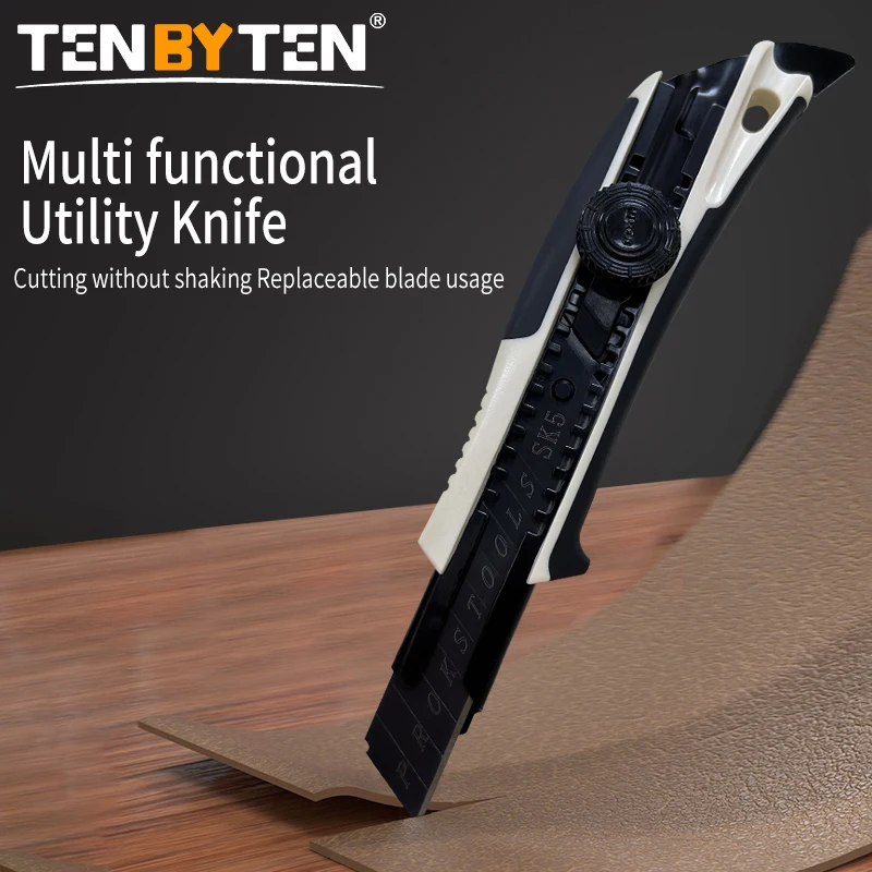 Utility Knife Rotate Lock Paper Box Cutter 18mm SK5 Knife Cutting Office Professional Retractable Wallpaper large Art knife  ﻿