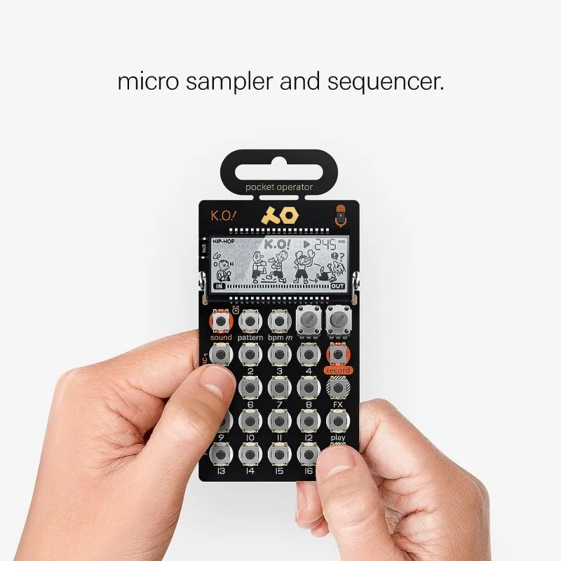 PO-33 Teenage Engineering Pocket Operator K.O.! Micro Sampler – Device and Protective Case (Case Sold Separately)