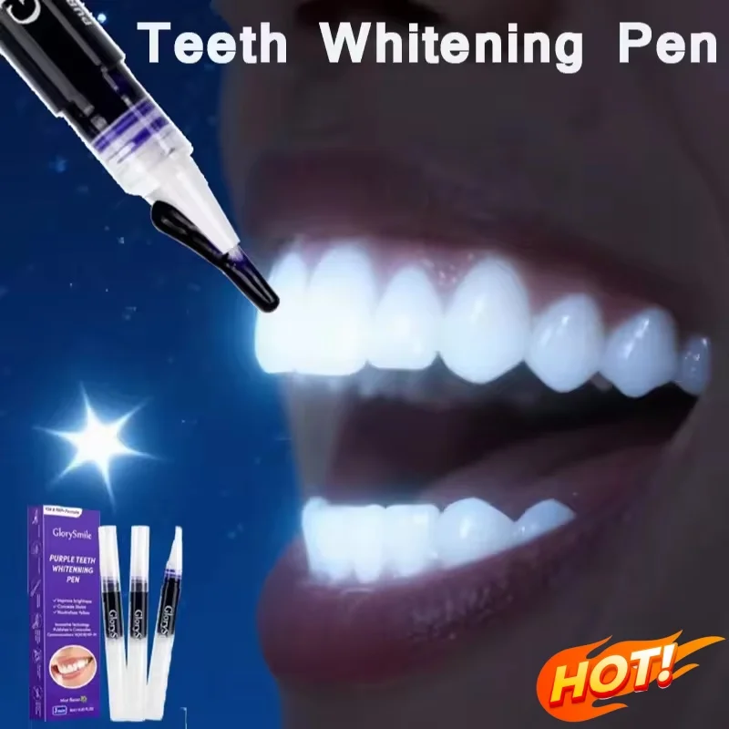 Magical Purple Teeth Whitening Pen Freshing Breath Stain Removal Dentifrice Oral Deep Cleaning Teeth Cleaning Essence Oral Care