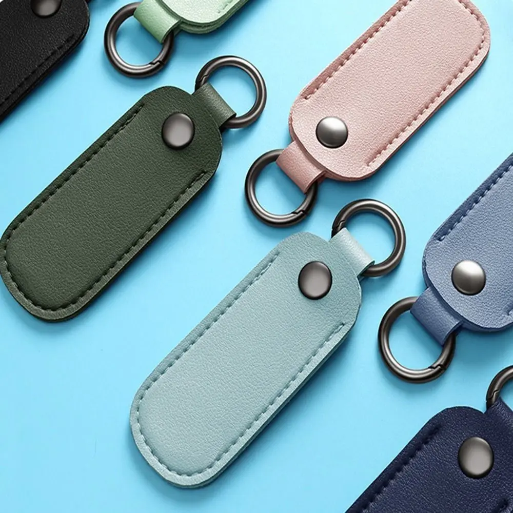 8 Colors U Disk Pouch Key Ring Holder Leather USB Flash Drive Storage Bag Pendrive Protective Cover Memory Stick Case