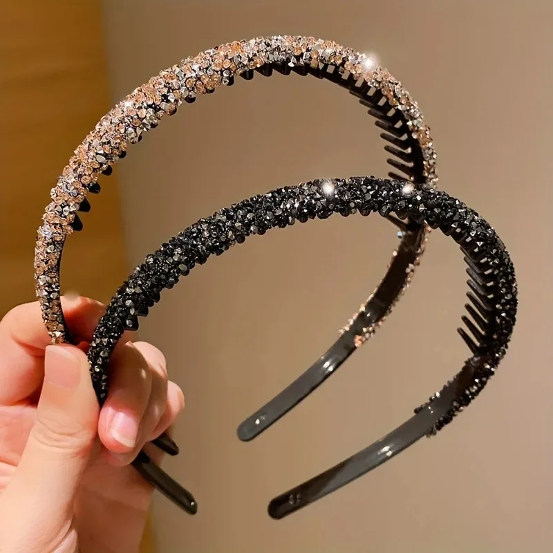 Set de Diademas con Dientes y Pedrería para Niñas, Antideslizantes, Cómodas, Accesorios Brillantes para el Cabello Infantil