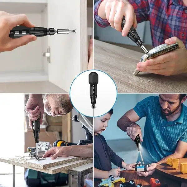 Electric Screwdriver Cordless Screwdriver 3.6V Mini Home Screwdriver &Magnetic Tip &Worklight 10NM USB Rechargeable for DIY Home