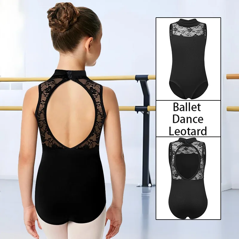Body da danza classica senza maniche in poliestere per ragazze, per ragazza, ginnastica, danza, canotta, con fodera morbida, manica corta, abbigliamento da ballo