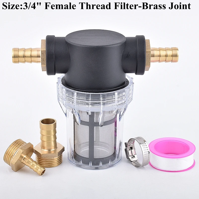 

3/4" To 8~25mm Garden Lawn Irrigation Filter Brass Pagoda Joints Aquarium Fish Tank Bathroom Kitchen Water 10~200 Mesh Strainer