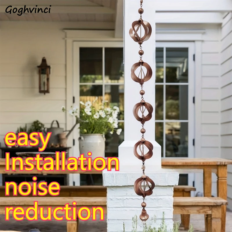 

Дождевые цепи-колокольчики: вращающийся ветряной колокольчик, декоративный, для улицы, элегантный, с функцией водоотвода, простая установка, прочный, садовый декор, украшение.