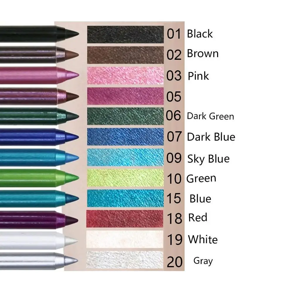 アイライナーペンシル防水顔料ブルーブラウンブラック長期的なアイライナーペン女性のファッションカラーアイメイク化粧品