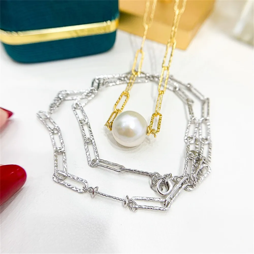 

DIY Pearl Accessories S925 Sterling Silver Set Empty Support Fashion Gold Silver Necklace Bracelet Accessories Silver Jewelry