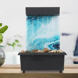 Tabletop Fountain Decor Water Landscape Ornament Attract Wealth Relax Zen Meditation for Table Office Home Bedroom Art Adornment
