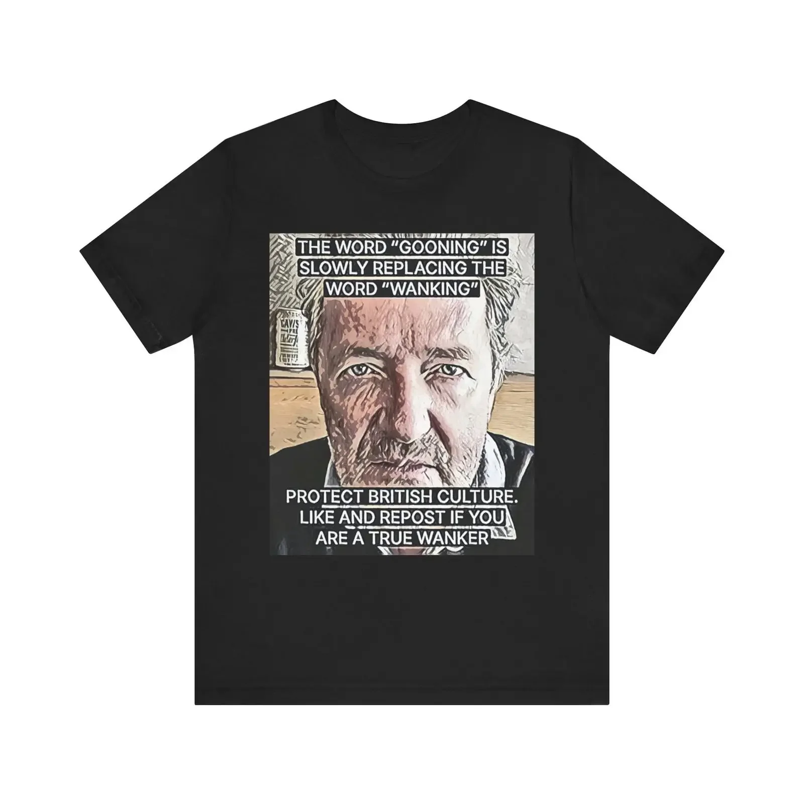 Gooning vs Wanking  T Shirt Print Crewneck Art  vintage Washed streetwear Soft designer clothes Slightly Top For Everyday Wear