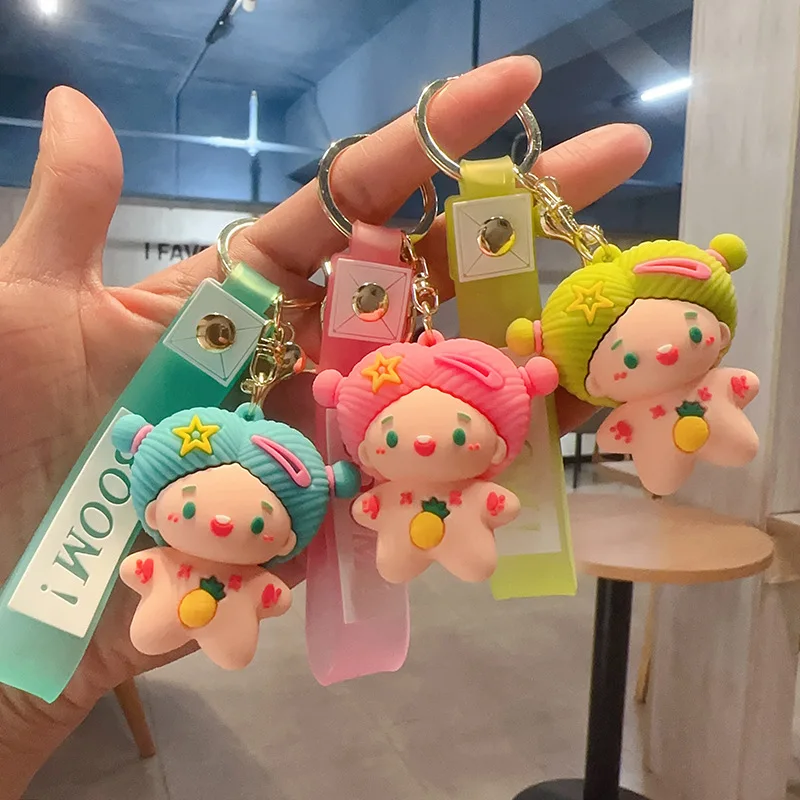 Boneka jelek Lucu Baru Gantungan Kunci unik unik boneka anak perempuan kecil kartun menyenangkan liontin dekorasi ransel indah hadiah ulang tahun