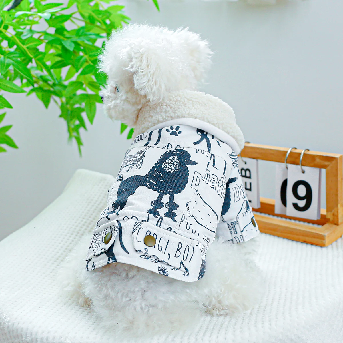 Dog Clothes Accessories Graffiti Padded Jacket For Small Dog Chihuahua Winter Puppy Cat Soft Warm Clothing Costume Pet Supplies