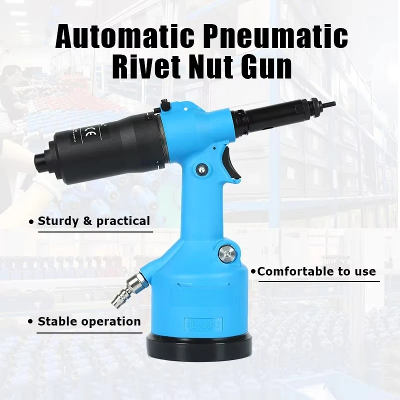 RL-5312 Pneumatic Rivet Nut Gun M3-M12 Easy Operation Riveting Tool Efficient Pull Force Air Riveter Energy Saving
