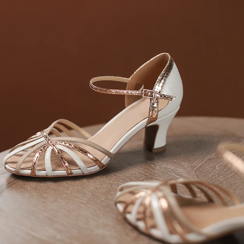 Insicre Cow Slipt Leather 2022 Fashion Summer Shoes Buckle Mixed Colors Narrow Band High Heel Women Sandals Round Toe