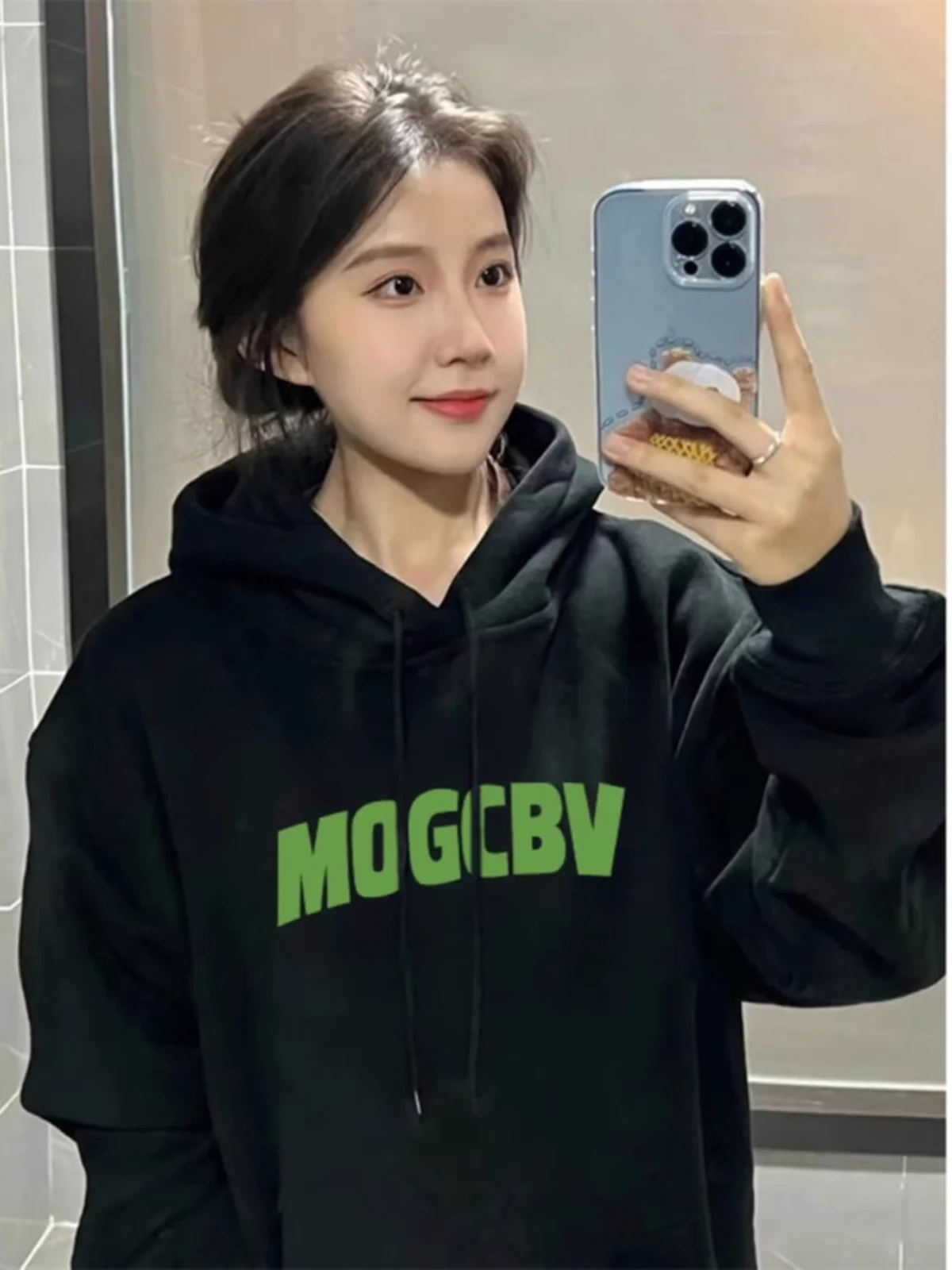 

Женская толстовка на флисовой подкладке с длинными рукавами, на молнии, с буквенным принтом, повседневный топ, весна-осень-зима, универсальный, черно-белый