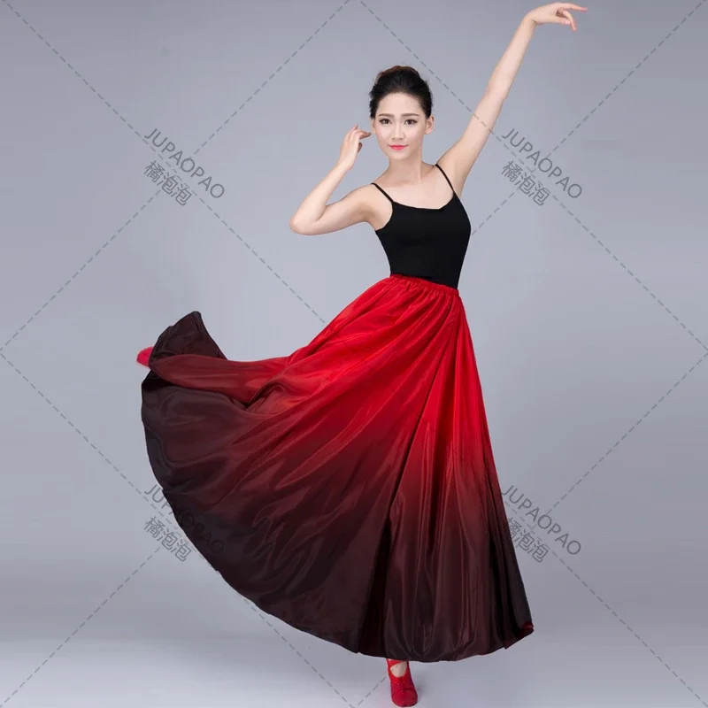 Spanish Dance Costume Gradient Elegant Flamenco Skirt Dresses Women Gypsy Ballroom Bullfight Stage Performance Clothes Flamenco