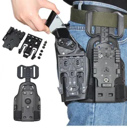 Tactical Drop Leg Gun Holster Adapter QLS 19 22 Quick Locking System Kit Thigh Paddle Pistol Case Platform for G17/M9/SIG