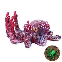 Luminous Octopus Statue with Middle Finger Art Crafts Resin Marine Octopus Statue Ornaments Holiday Gifts for Office Living Room