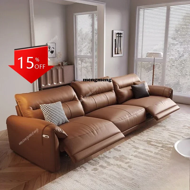 Asmt49Genuine Leather Pillows Sofas Luxury Armchairs Bedrooms Straight Sofas Comfortable Design Sofa Para Habitacion urniture