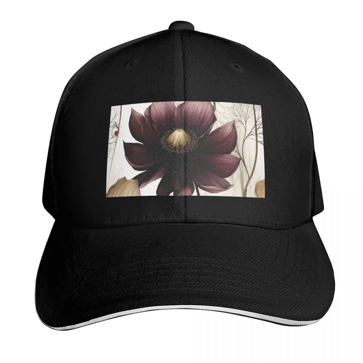 Mythic Petal Whispers Baseball Cap Contrast Two Tone Brim Snapback Flat Bill Strapback Dad Hat