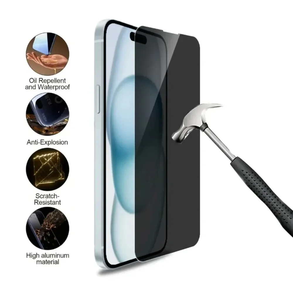 3 قطعة واقي شاشة الخصوصية آيفون 16 13 14 15 برو ماكس 16e 15 زائد زجاج مضاد للتجسس آيفون 11 12 برو XR XS ماكس 7 8 Plus #4