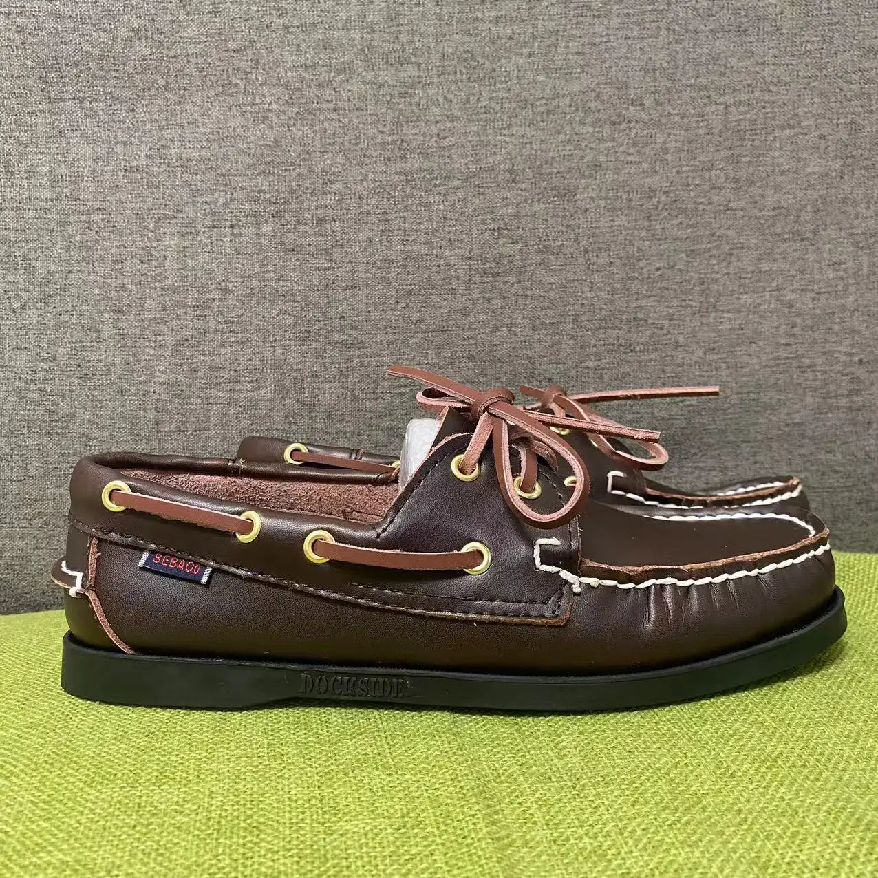 

Men Authentic Sebago Docksides Shoes - Premium Genuine Leather Moc Toe Lace Up Boat Shoes AC746