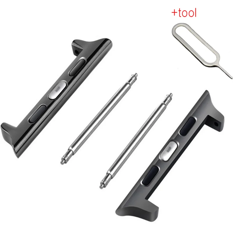 Acessórios de aço inoxidável para apple watch band 44mm 40mm 38/42mm 41mm 45mm conector iwatch série 9 8 7 6 5 4 3 se ultra 49mm